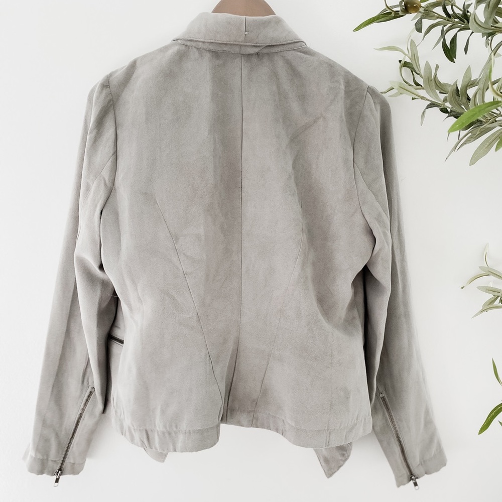 Faux Suede Grey Blazer - Picture 3 of 5